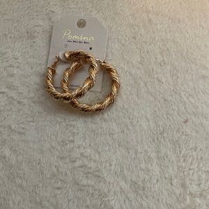 Pomina Rope-Textured Gold Hoop Earrings for Women